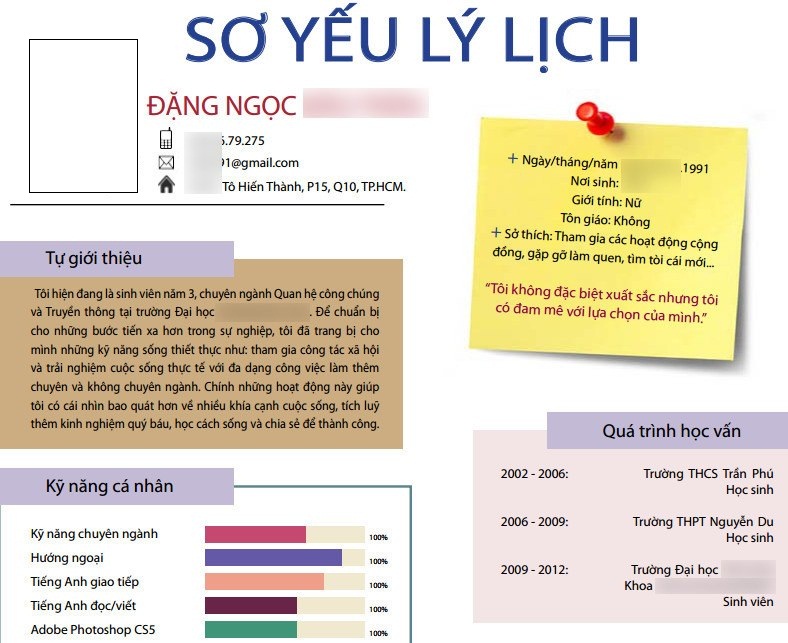 Cách viết sơ yếu lý lịch bằng tiếng Anh để xin việc công ty nước ngoài 1