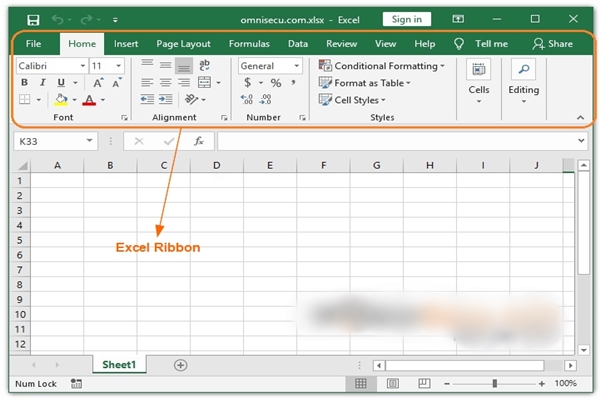 excel bị ẩn thanh công cụ