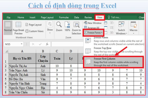 Cách cố định dòng trong Excel và một số thao tác hữu ích khác - Ảnh 1