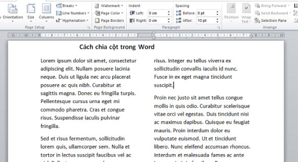 Hướng dẫn cách chia cột trong Word và vài mẹo thú vị - Ảnh 2 Hướng dẫn cách chia cột trong Word và vài mẹo thú vị - Ảnh 2