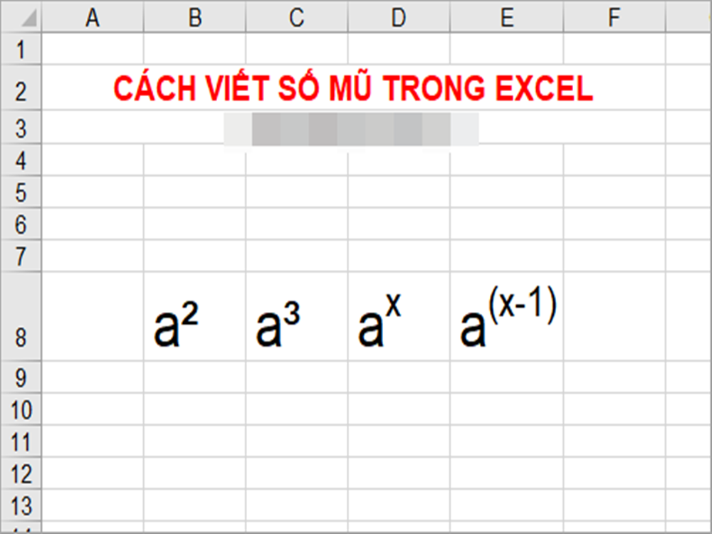 Cách viết số mũ trong excel đơn giản, dễ thực hiện nhất