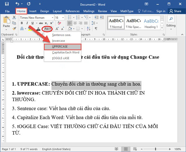Hướng dẫn cách chuyển chữ thường thành chữ hoa trong Word, Excel - Ảnh 1