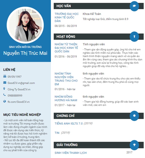 Download mẫu CV tiếng Việt đẹp online, đa dạng và nhanh chóng - Ảnh 3