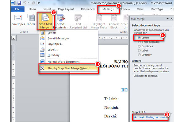 Hướng dẫn cách sử dụng mail merge trong Word, Excel - Ảnh 2