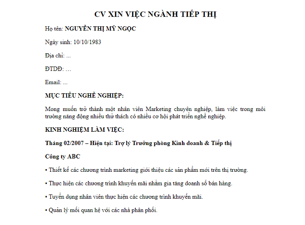 Tuyển tập những tải file word mẫu cv xin việc miễn phí và chuyên nghiệp nhất