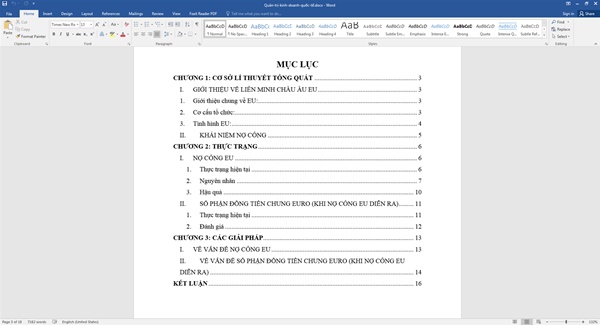 Hướng dẫn cách tạo mục lục tự động trong word 2007, word 2010, cách canh lề in báo cáo chuẩn 4