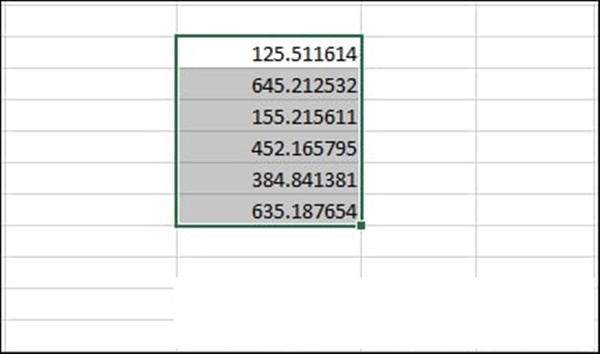 Dùng công cụ Format Cells để làm tròn số