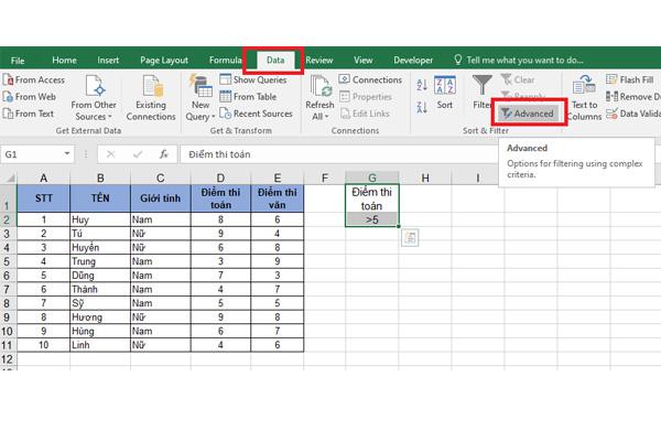 Hướng dẫn cách lọc dữ liệu trong Excel mới nhất 2022 - Ảnh 10