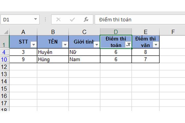 Hướng dẫn cách lọc dữ liệu trong Excel mới nhất 2022 - Ảnh 9