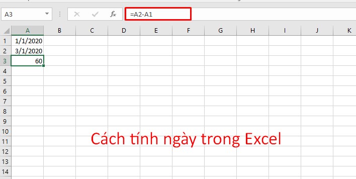 lệnh trừ trong excel
