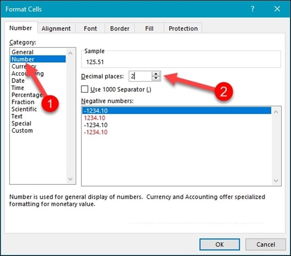 Dùng công cụ Format Cells để làm tròn số 2