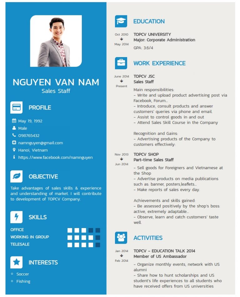 Danh sách mẫu CV tiếng Anh đẹp mới nhất 2023 | Timviec.com.vn
