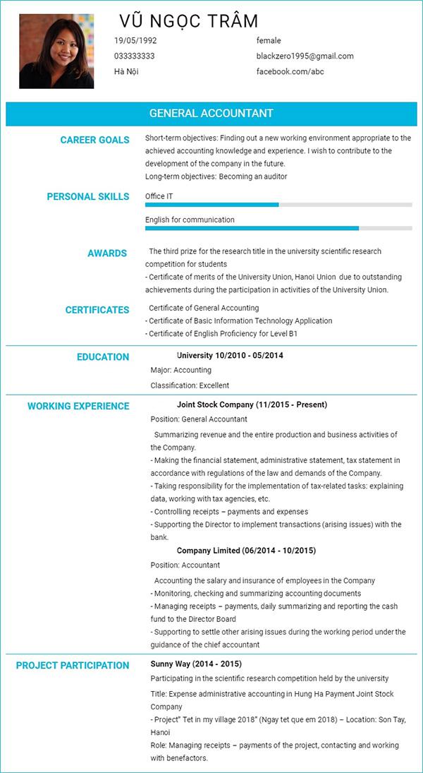 [100+] Mẫu CV tiếng Anh ấn tượng, phù hợp cho từng ngành nghề 3
