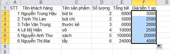 ket qua ham chia trong excel hien thi