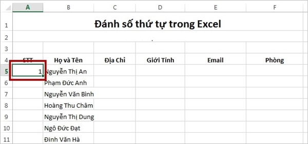 5 Cách đánh số thứ tự trong excel nhanh gọn, đơn giản - Ảnh 4