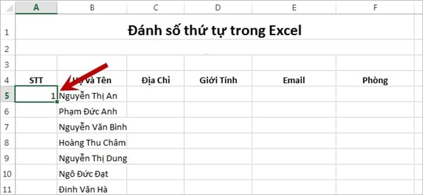 [HƯỚNG DẪN] Cách đánh số thứ tự trong excel nhanh – gọn - Ảnh 1