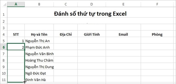 5 Cách đánh số thứ tự trong excel nhanh gọn, đơn giản - Ảnh 6