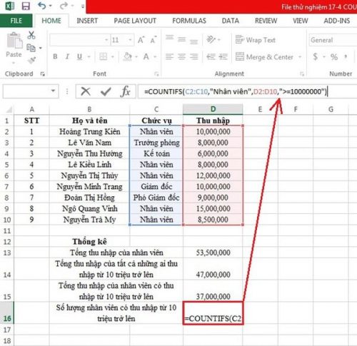 Cách Dùng Hàm Countif Và Hàm Countifs Trong Excel đơn Giản 7554