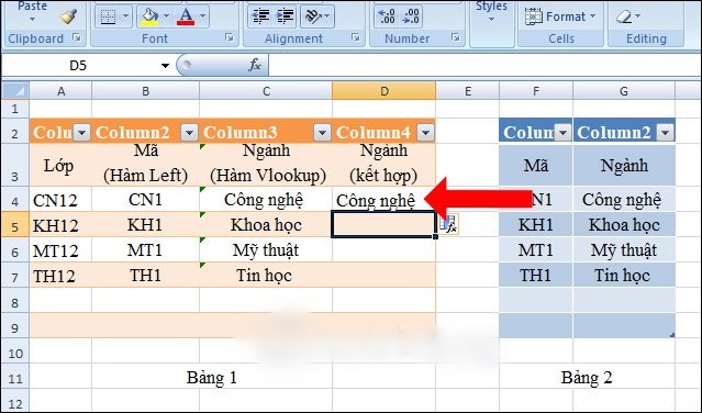 Cách kết hợp hàm Vlookup với hàm Left 8