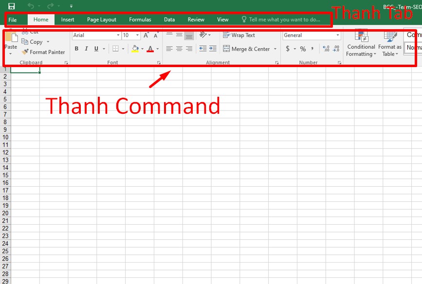 Cách hiển thị thanh công cụ trong excel