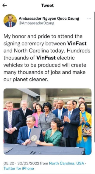 Tổng thống Mỹ Joe Biden chúc mừng VinFast xây nhà máy 4 tỷ USD tại Mỹ - Ảnh 2