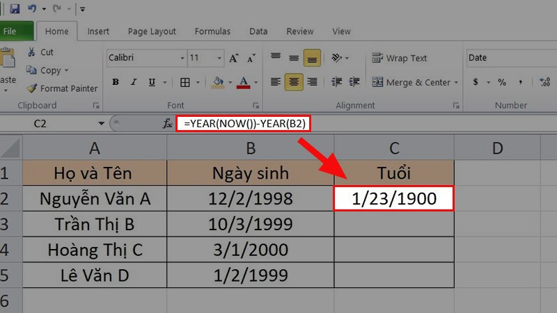 Cách tính tuổi trong Excel đơn giản nhất - Ảnh 3