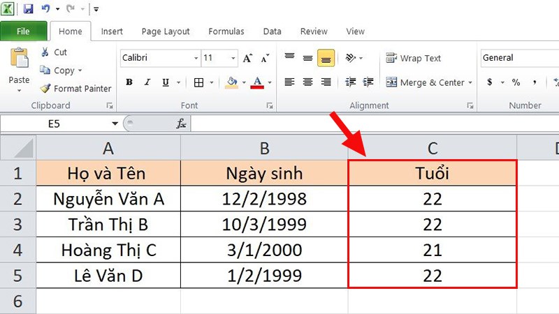 Cách tính tuổi trong Excel đơn giản nhất - Ảnh 6