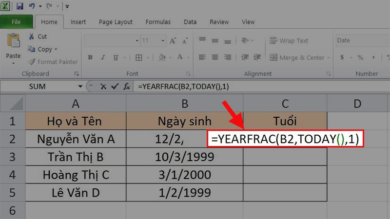 Cách tính tuổi trong Excel đơn giản nhất - Ảnh 7