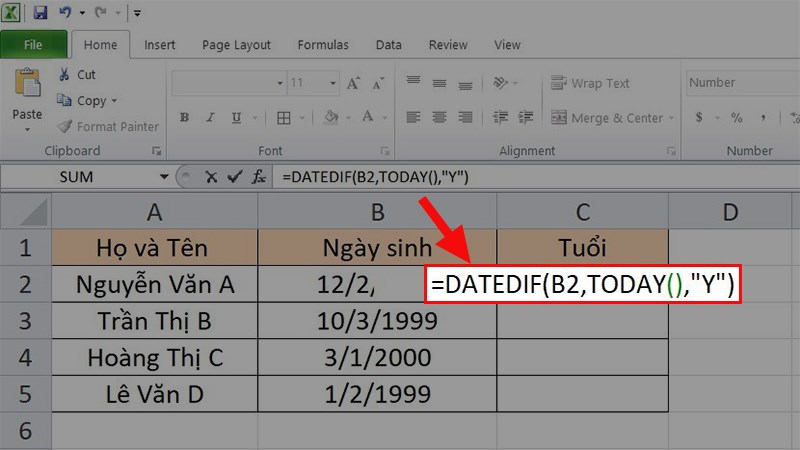 Cách tính tuổi trong Excel đơn giản nhất - Ảnh 9