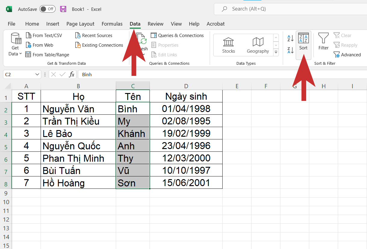 Hướng dẫn cách sắp xếp tên theo ABC trong Excel chỉ trong phút mốt - Ảnh 2