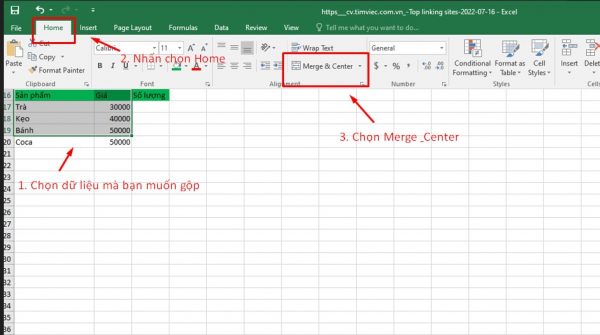 Cách gộp ô trong Excel nhanh, gọn mà không mất dữ liệu - Ảnh 1