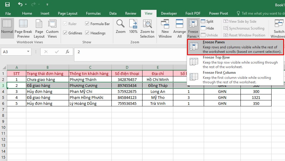 Cách cố định dòng, cột trong Excel nhanh và chi tiết từng bước - Ảnh 3