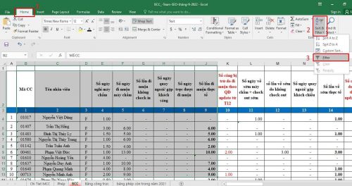 Hướng dẫn cách lọc dữ liệu trong Excel mới nhất 2023 - Ảnh 2