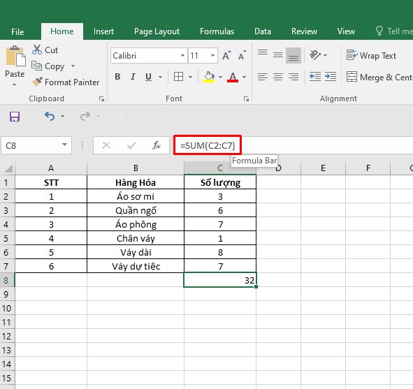 cách tính tổng trong excel2